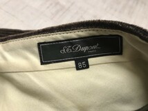 デュポン S.T.Dupont PARIS オールド レトロ 2タック 太畝 コーデュロイ スラックス パンツ ボトムス メンズ ウール100% 日本製 85 茶色_画像2
