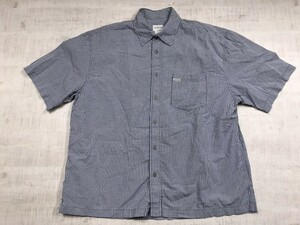 カルバンクライン Calvin Klein オールド アメカジ ストリート オーセンティック 90s 香港製 古着 チェック半袖シャツ メンズ L 紺