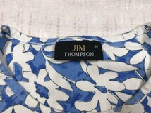 ジムトンプソン JIM THOMPSON レトロモード オリエンタル カントリー フラワー花柄 総柄 トップス 半袖Tシャツ カットソー レディース M 青_画像2