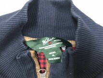 ウールリッチ Woolrich オールド アメカジ アウトドア古着 ハーフジップ エルボーパッチ 大きいサイズ スウェット トレーナー メンズ XL 紺_画像2