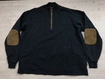 ウールリッチ Woolrich オールド アメカジ アウトドア古着 ハーフジップ エルボーパッチ 大きいサイズ スウェット トレーナー メンズ XL 紺_画像1