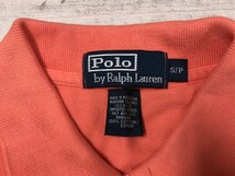 ポロ ラルフローレン Polo by Ralph Lauren アメカジ トラッド 古着 鹿の子 半袖ポロシャツ メンズ ロゴ刺繍 S サーモンピンク_画像2