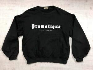 DRAMATIQUE ドラマティーク オールド レトロ アメカジ ストリート 古着 プリント スウェット トレーナー メンズ 黒