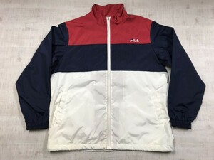 フィラ FILA スポーツ ストリート 裾ドローコード 配色切替 ハイネック トラック ジャケット メンズ 裏地メッシュ ポリエステル100% L