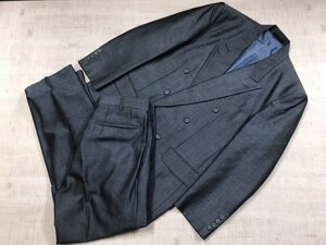 SYSTEM 1950 HANABISHI TOKIO 花菱 東京 レトロ トラッド 古着 2タック ジャガード 絣 カスリ シングル スーツ 上下セットアップ メンズ 紺