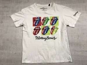 ローリングストーンズ The Rolling Stones バンド ロック モード ストリート Y2K 公式グッズ 半袖Tシャツ カットソー メンズ M 白