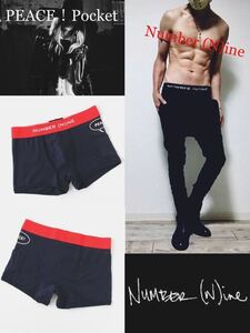  стандартный NUMBER (N)INE DENIM [PEACE!] карман stretch boxer pants Number Nine боксеры темно-синий × красный нераспечатанный sizeM*