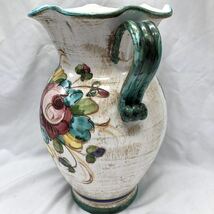 花瓶 花器 陶器 壺 イタリア製 箱付き 花柄 KN-30E2_画像2