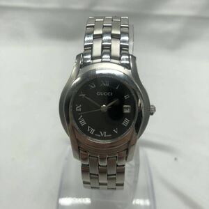 GUCCI グッチ SS 5500L 3針　黒文字盤　不動　リューズ可動　中古　YS ZGL8