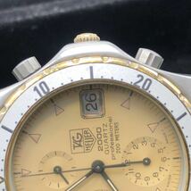 TAG HEUER 腕時計 プロフェッショナル 2000 ゴールド文字盤 ベゼルシルバー 274.006-1 メンズ 不動品 リューズ可動 YS KD1U_画像3
