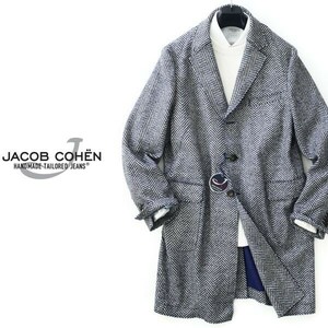 dp255●JACOB COHENヤコブコーエン●ヘリンボーンニットコート●50●イタリア製●