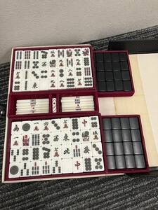 [M] Showa Retro mah-jong . mah-jong set point stick case attaching mah-jong pie present condition goods long-term storage 