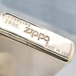 1円～ ZIPPO 美品 STERLING SILVER スターリングシルバー 1996年製 純銀 ジッポー zippo オイルライター USA ZC72