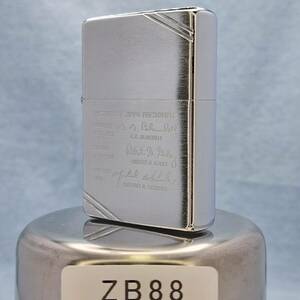 1000円～ zippo 美品 ダイアゴナルライン HISTORY OF ZIPPO PRESIDENTS 歴代社長サイン刻印 ビンテージ レプリカ ジッポー USA ZB88