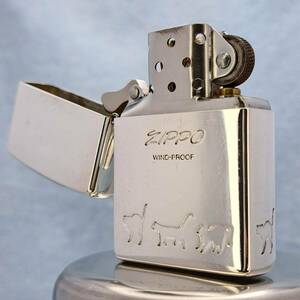 1000円～ zippo 美品 キャット ウォーク cat walk イタリックロゴ シルバー SILVER color ジッポー オイルライター USA ZC05