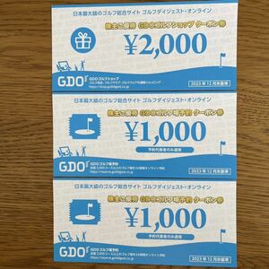 GDO ゴルフダイジェストオンライン 株主優待券4,000円分