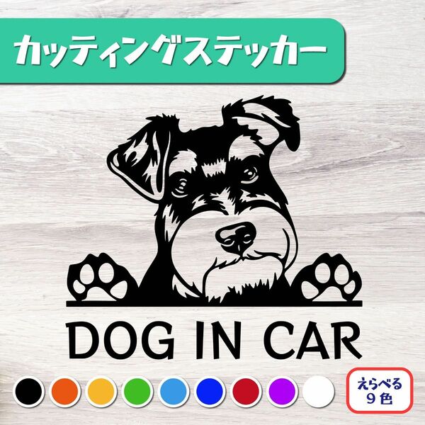 カッティングステッカー DOG IN CAR ミニチュアシュナウザー 2