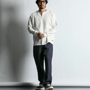 The DUFFER of ST.GEORGE CLASSIC FOOTBALL L/SL HENLY TEE：フットボール ヘンリーネック ロンTEE M白の画像3