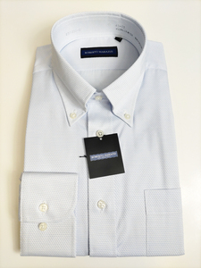 形態安定シャツ Lサイズ 41-78 ボタンダウン サックスドビー 長袖 新品 ドレスシャツ カッターシャツ RM4000-2