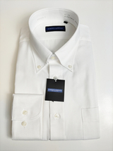 形態安定シャツ LLサイズ 42-84 ボタンダウン 白ドビー 長袖 新品 ドレスシャツ カッターシャツ RM4000-1_画像1