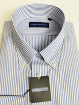 形態安定シャツ LLサイズ 42-82 ボタンダウン ブルー ストライプ 長袖 新品 ドレスシャツ カッターシャツ RM4000-3_画像2