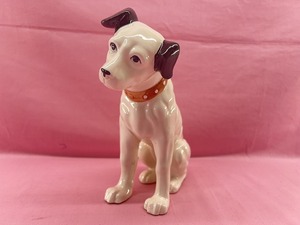 240304★☆陶器製　ビクター犬　ニッパー　約21㎝　置物　オブジェ　インテリア　現状品☆★