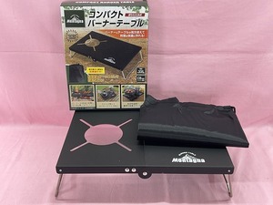 240321◆値下げ◇未使用　Montagna　コンパクトバーナーテーブル　折りたたみ式　収納袋付　CB缶型バーナー専用　キャンプ　現状品◇◆