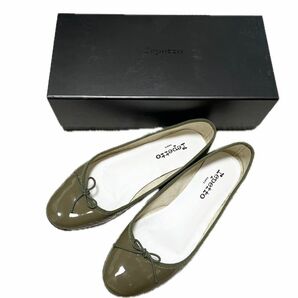 レペット repetto バレエシューズ エナメル カーキ 38.0