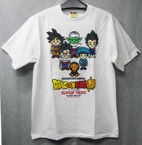 L 送料無料 BAPE × DRAGON BALL SUPER TEE L WHITE BRAND NEW A BATHING APE BABY MILO ドラゴンボール エイプ Tシャツ 未使用 白 新品