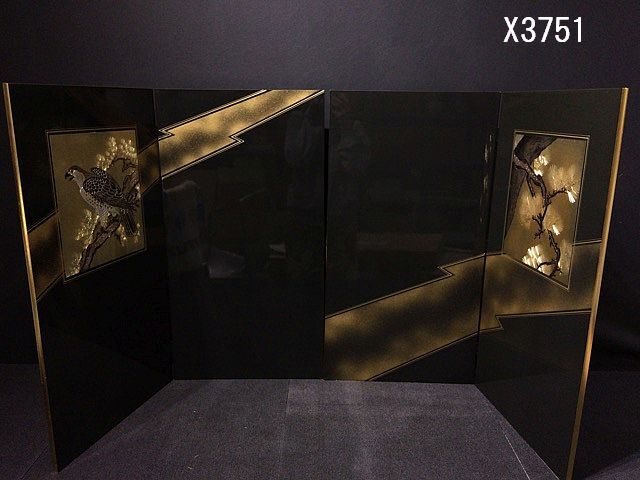 X3751M Folding screen Black painted folding screen Metal engraving Pine hawk No. 25 May doll Festival Children's Day GNG, season, Annual event, children's day, May doll