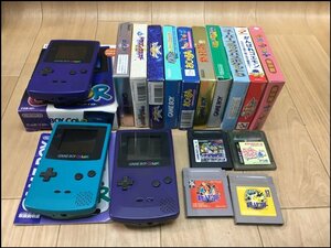 V8154S ★まとめて★ニンテンドー GAMEBOY COLOR ゲームボーイカラー 3台とソフト14個など【 現状品】