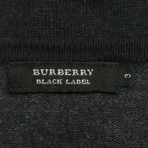 即決★BURBERRY BLACK LABEL★メンズL 廃版 ニット セーター バーバリーブラックレーベル 3 黒 カシミヤ混 三陽商会 ナイト刺繍の画像8