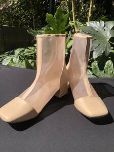  new goods Urban Research sia-b-ru skeleton L 24 centimeter on goods beige spring summer thing boots see-through 