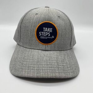 00~　Take steps　刺繍ワッペン　イベントロゴ　ベースボールキャップ　ヴェルクロバック　6パネル　アメリカ　NY　グレー