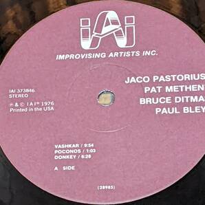 70's ジャコ・パストリアス パット・メセニー ブルース・ディトマス ポール・ブレイ (US盤 LP)/ Jaco IAI 37.38.46 1974年の画像4