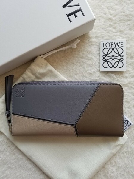 新品 LOEWE ロエベ パズル オープン ウォレット 長財布 グレー/ツンドラ C510U46X01 0010593960