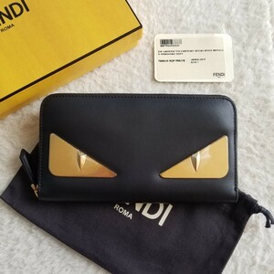 新品 FENDI フェンディ Bag Bugs バッグバグズ ジップ ウォレット 長財布 Black/Gold 7M0210 SQP F0KUR 入手困難