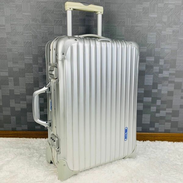 廃盤【美品】青ロゴ リモワ トパーズ 32L 機内持ち込み 2輪 シルバー 銀色 キャビン トローリー