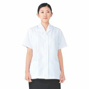 【新品】workfriend 調理用白衣女子衿付半袖 SKA337 Mサイズ