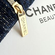 値下げ 新品未使用 2023 最新 CHANEL シャネル ノベルティ 化粧ポーチ ラメ コスメ 小物入れ ブランド ポーチ ロゴ ネイビー 限定_画像5