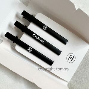 値下げ！新品未使用 シャネル CHANEL ヘアアクセ ヘアピンブラック ロゴ ヘアクリップ ノベルティ ブランドの画像2