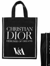 新品 DIOR ディオール ノベルティ バッグ ブランド エコバッグ ブラック トート 美術館限定 送料無料 キャンバス V&A ロゴ _画像1