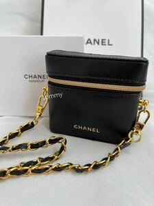 新品 シャネル リップケースポーチ CHANEL チェーン ポーチ 箱付き 小物入れ ノベルティ ブラック 