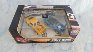 100% HotWheels ホットウィール　ミニカー　VINTAGE PONY WARS ROAD RACING ’70 MUSTANG ’69 CAMARO カマロ　マスタング　激レア