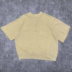 Vintage 50s 60s Short Sleeve Sweatshirt ハーフジップ 半袖スウェット 胸ポケット ベージュ 50年代 60年代 ヴィンテージ ビンテージ