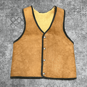 Vintage Unknown Brand Suede Boa Vest スウェード スエード ボア ベスト ベージュ ブラウン ヴィンテージ ビンテージ
