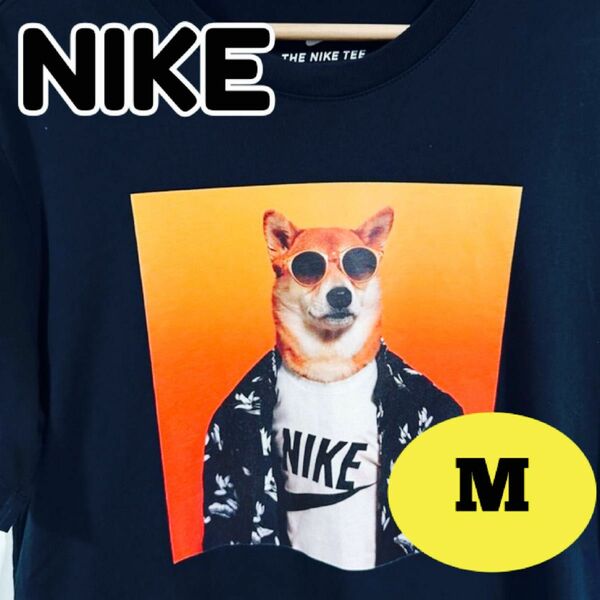 貴重●メンズM●NIKE●ナイキ●柴犬●Tシャツ●メンズ●レディース●ブラック●アニマル●サングラス●コットン●