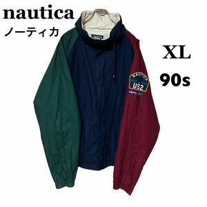 最終値下げ ノーティカ NAUTICA 90s リバーシブルコットンジャケット セーリングジャケット 大きめサイズ オーバーサイズ