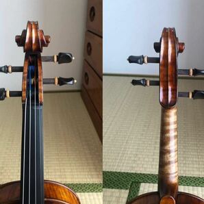 モダン フランス バイオリン 4/4 美しいスクロール 虎杢 ヴァイオリン ケース付き メンテ済みの画像8