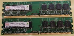 管理5)PC2-5300 512MB 2枚 計1GB DDR2 SDRAM デスクトップ用メモリ hynix